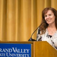 Coeli Fitzpatrick introduces a panelist